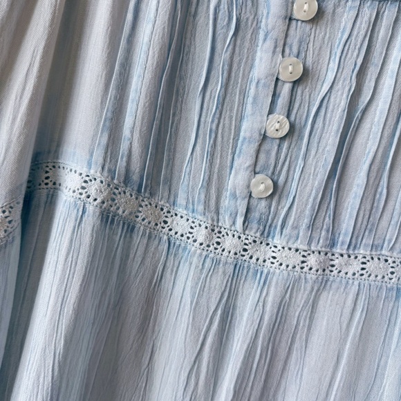 Blue and White Raya Sun Sleeveless Sun Dress Coverup SZ: M - Picture 3 of 9